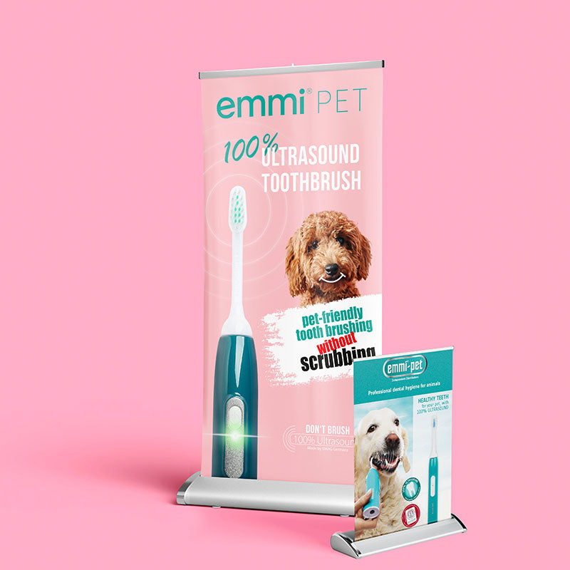 emmi®-pet Rollup Banner Bundle (Mint/ Golden Retriever design)