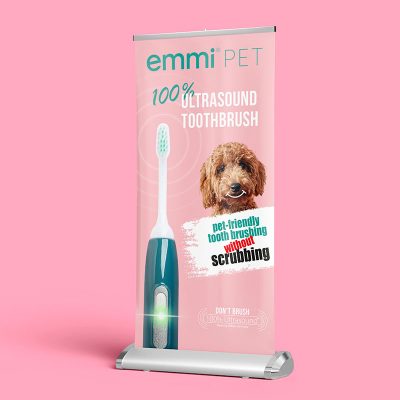 emmi®-pet marketing Roll up banner (Pink/Poodle mix design)