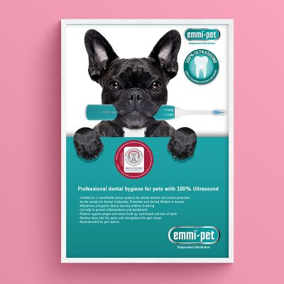 emmi®-pet A3 Marketing Poster - laminated<br>(Mint/French Bulldog design)