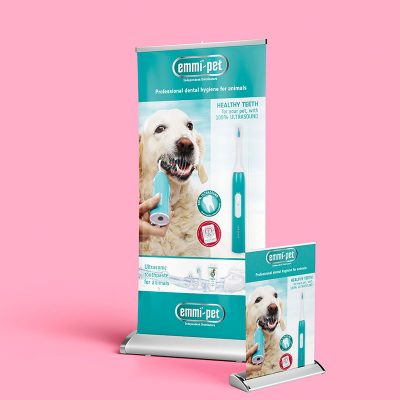 emmi®-pet Rollup Banner Bundle (Mint/ Golden Retriever design)