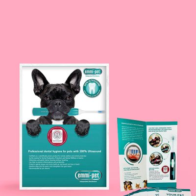 emmi®-pet Leaflet and Poster Marketing Bundle <br>(Mint/French Bulldog design)