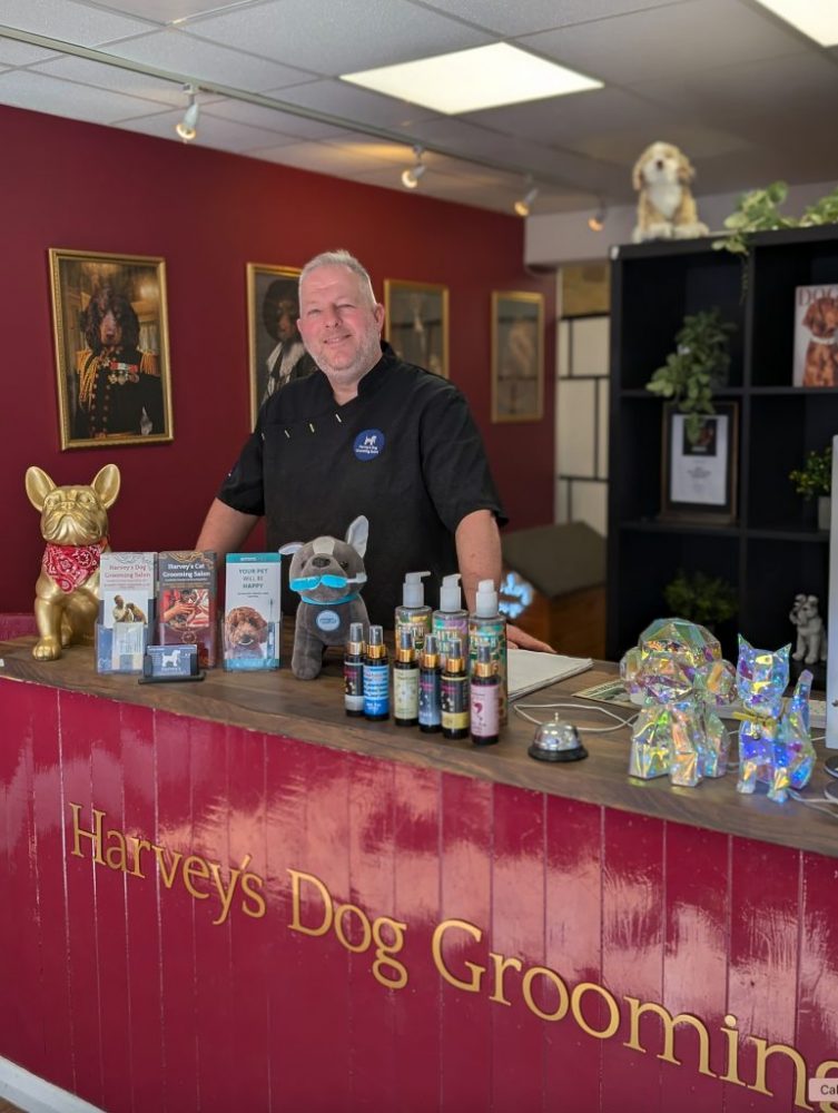 John in his grooming salon
photo courtesy of John Hollinrake